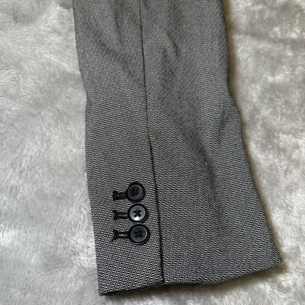 Apt 9 Womens Size 14 The Torie Blazer Gray Herringbone One Button Jacket Career - Picture 10 of 14